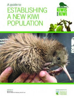 ESTABLISHING A NEW KIWI POPULATION - A guide to - Kiwis for Kiwi