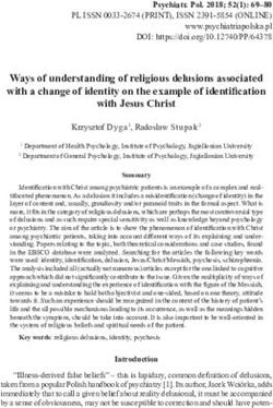 Ways of understanding of religious delusions associated with a change of identity on the example of identification with Jesus Christ - Psychiatria ...