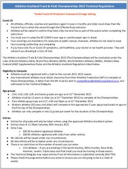 Athletics Auckland Track & Field Championships 2022 Technical Regulations