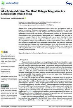 What Makes Me Want You Here? Refugee Integration in a Zambian Settlement Setting - MDPI