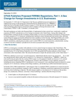 CFIUS Publishes Proposed FIRRMA Regulations, Part 1: A Sea Change for Foreign Investments in U.S. Businesses