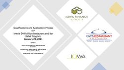 January 28, 2021 Relief Program - Qualifications and Application Process for Iowa's $40 Million Restaurant and Bar