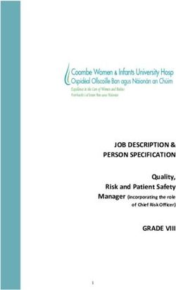 JOB DESCRIPTION & PERSON SPECIFICATION GRADE VIII - Quality, Risk and Patient Safety Manager (incorporating the role of Chief Risk Officer)