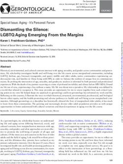 Dismantling the Silence: LGBTQ Aging Emerging From the Margins