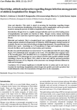 Knowledge, attitude and practice regarding dengue infection among parents of children hospitalized for dengue fever.