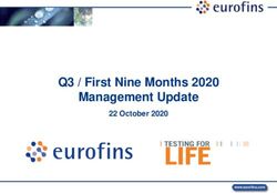 Q3 / First Nine Months 2020 Management Update - 22 October 2020 - Eurofins