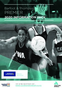 PREMIER 2020 INFORMATION PACK - PROUD SPONSOR - Auckland Netball Centre