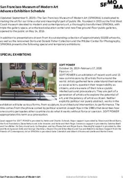 SAN FRANCISCO MUSEUM OF MODERN ART ADVANCE EXHIBITION SCHEDULE - SFMOMA