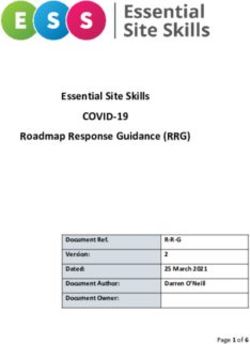 COVID-19 Essential Site Skills Roadmap Response Guidance (RRG)