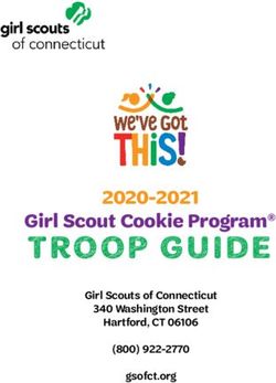 Troop Guide Girl Scout Cookie Program - 2020-2021 Girl Scouts of Connecticut 340 Washington Street