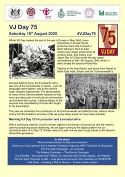 VJ Day 75 Saturday 15th August 2020 - Leicestershire County Council