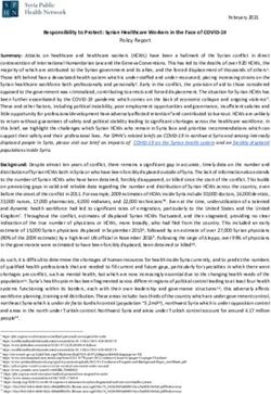 Responsibility to Protect: Syrian Healthcare Workers in the Face of COVID-19