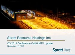 Sprott Resource Holdings Inc - Q3 2018 Conference Call & MTV Update November 12, 2018