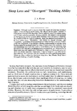 Sleep Loss and "Divergent" Thinking Ability
