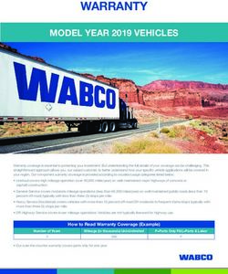 WARRANTY MODEL YEAR 2019 VEHICLES