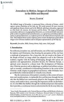 I " Z * Jerusalem in Motion. Images of Jerusalem in the Bible and Beyond
