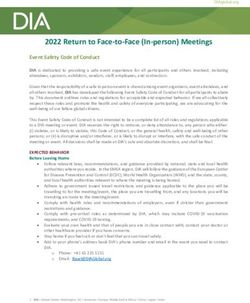 2022 Return to Face-to-Face (In-person) Meetings - Drug Information Association