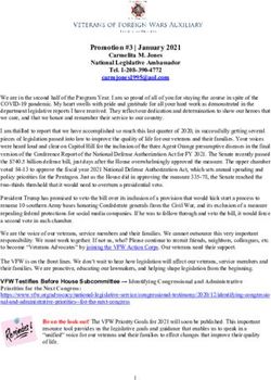 Promotion #3 | January 2021 Carmelita M. Jones National Legislative Ambassador Tel. 1-208-390-4772 - Oregon VFW Auxiliary