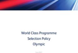 World Class Programme Selection Policy Olympic - June 2021