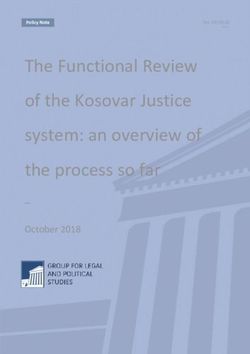 The Functional Review of the Kosovar Justice system: an overview of the process so far - October 2018 - GLPS ...
