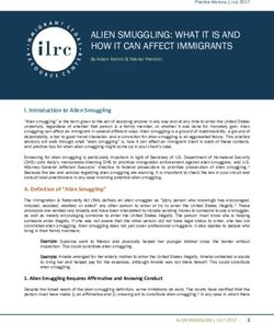 ALIEN SMUGGLING: WHAT IT IS AND HOW IT CAN AFFECT IMMIGRANTS - Immigrant Legal Resource Center