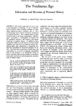 The Totalitarian Ego Fabrication and Revision of Personal History