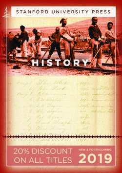 ON ALL TITLES 2019 - STANFORD UNIVERSITY PRESS - NEW & FORTHCOMING