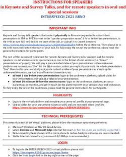 INSTRUCTIONS FOR SPEAKERS - in Keynote and Survey Talks, and for remote speakers in oral