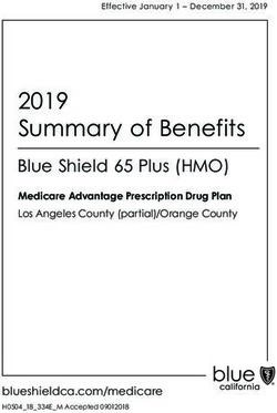 2019 Summary of Benefits - Blue Shield 65 Plus (HMO) - blueshieldca.com/medicare