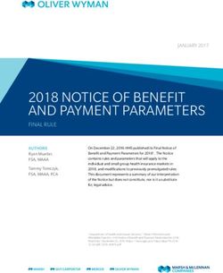 2018 NOTICE OF BENEFIT AND PAYMENT PARAMETERS - Oliver Wyman