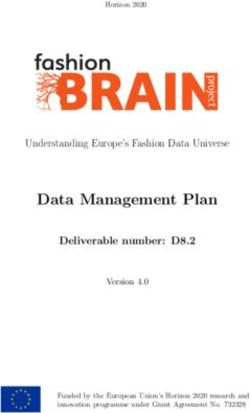 Data Management Plan Understanding Europe's Fashion Data Universe - Deliverable number: D8.2 - FashionBrain