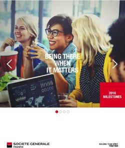 BEING THERE WHEN IT MATTERS - MILESTONES 2016 - Societe Generale Insurance