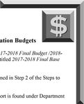 OPERATING BUDGETS 2018-2019 - Budgeting Process, Forms & Instructions - Santa Fe College