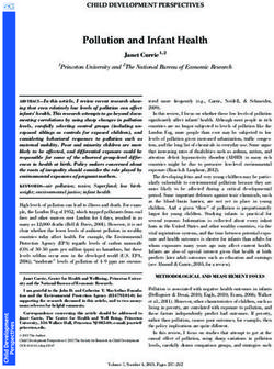 Pollution and Infant Health - CHILD DEVELOPMENT PERSPECTIVES