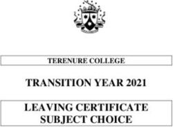 TRANSITION YEAR 2021 LEAVING CERTIFICATE SUBJECT CHOICE - TERENURE COLLEGE