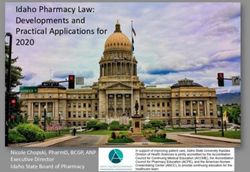 Idaho Pharmacy Law: Developments and Practical Applications for 2020 - 2020 Idaho Pharmacy Law Update and Review - Idaho State University