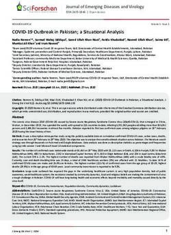 COVID-19 Outbreak in Pakistan; a Situational Analysis - Sci ...
