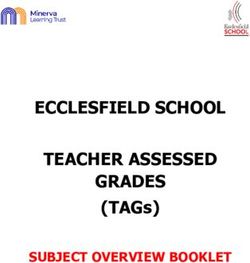 ECCLESFIELD SCHOOL TEACHER ASSESSED GRADES - (TAGs) SUBJECT OVERVIEW BOOKLET