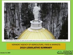 2019 LEGISLATIVE SUMMARY - VERMONT AGENCY OF AGRICULTURE, FOOD & MARKETS January 15, 2019 - Vermont.gov