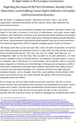An Open Letter to The European Commission: Regarding the Impact of Oil Palm Plantations, Namely Forest Destruction, Land Grabbing, Human Rights ...