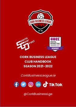 CORK BUSINESS LEAGUE CLUB HANDBOOK SEASON 2021-2022 - CORKBUSINESSLEAGUE.IE @CORKBUSINESSLGE