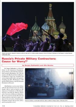Russia's Private Military Contractors: Cause for Worry?1