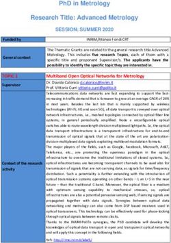 PHD IN METROLOGY RESEARCH TITLE: ADVANCED METROLOGY - DIDATTICA POLITO