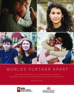 WORLDS FURTHER APART THE WIDENING GAP IN LIFE EXPECTANCY AMONG COMMUNITIES OF THE INDIANAPOLIS METROPOLITAN AREA AUGUST 2021 - SAVI