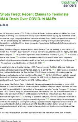 Shots Fired: Recent Claims to Terminate M&A Deals Over COVID-19 MAEs - Troutman Sanders LLP