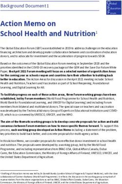 Action Memo on School Health and Nutrition1