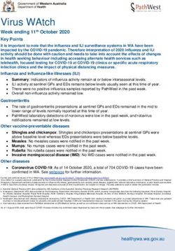 Virus WAtch Week ending 11th October 2020 - WA Health