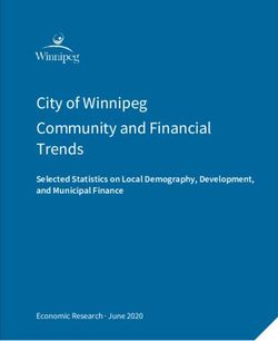 City of Winnipeg Community and Financial Trends - Selected Statistics on Local Demography, Development, and Municipal Finance