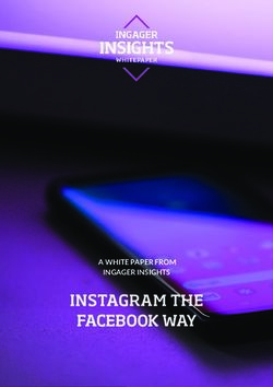 INSTAGRAM THE FACEBOOK WAY - A WHITE PAPER FROM INGAGER INSIGHTS