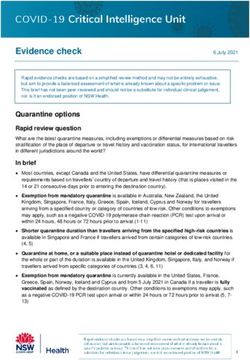 Quarantine options Rapid review question - Agency for Clinical ...